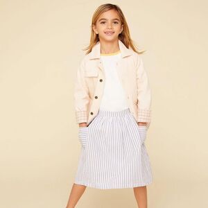 The Sunday Collective Striped 100% Cotton Kids Skirt with 2 pockets 8Y NWT